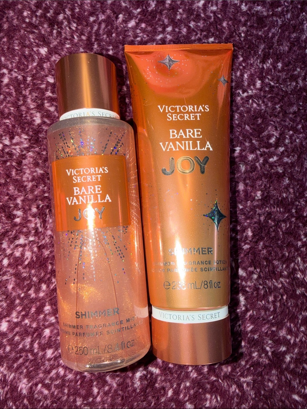 Victoria's Secret Bare Vanilla Joy Shimmer Mist & Lotion - Orange